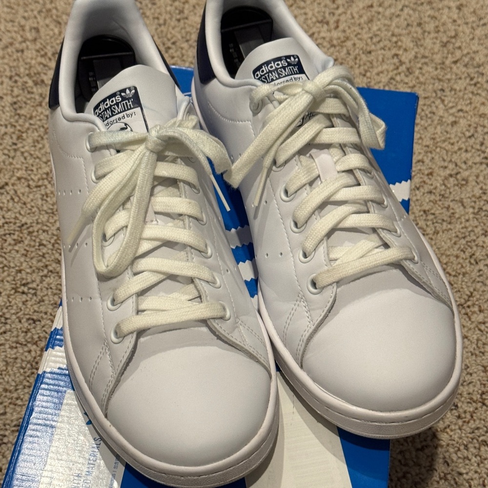 Adidas Stan Smith White Collegiate Navy Men's Size 8.5